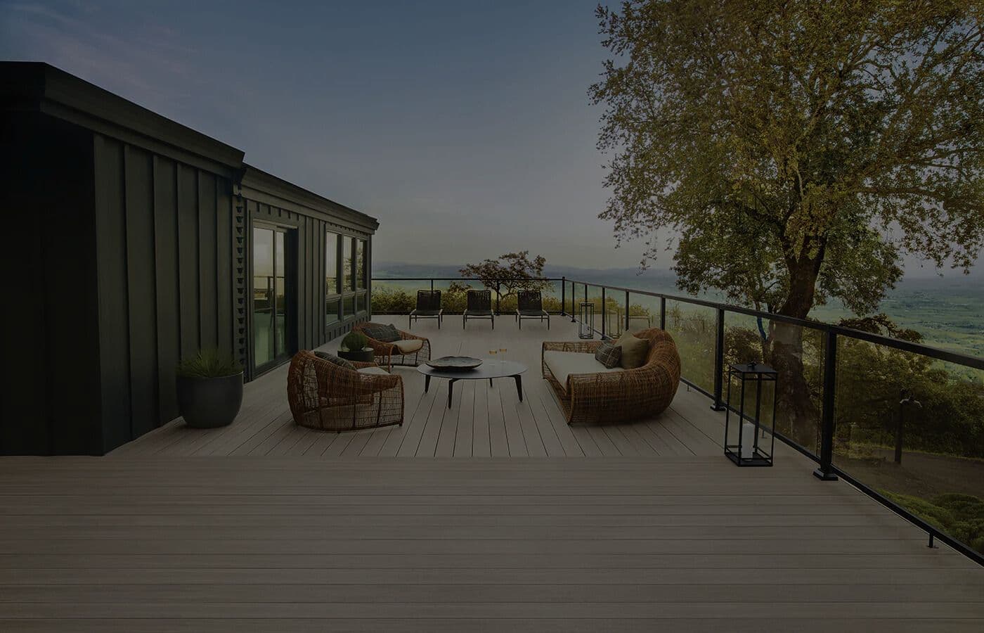 TimberTech-Inspiration-Advanced-PVC-Vintage-Weathered-Teak-Decking-Impression-Rail-Express-Black-glass-infill-Sanoma-gallery-6.webp