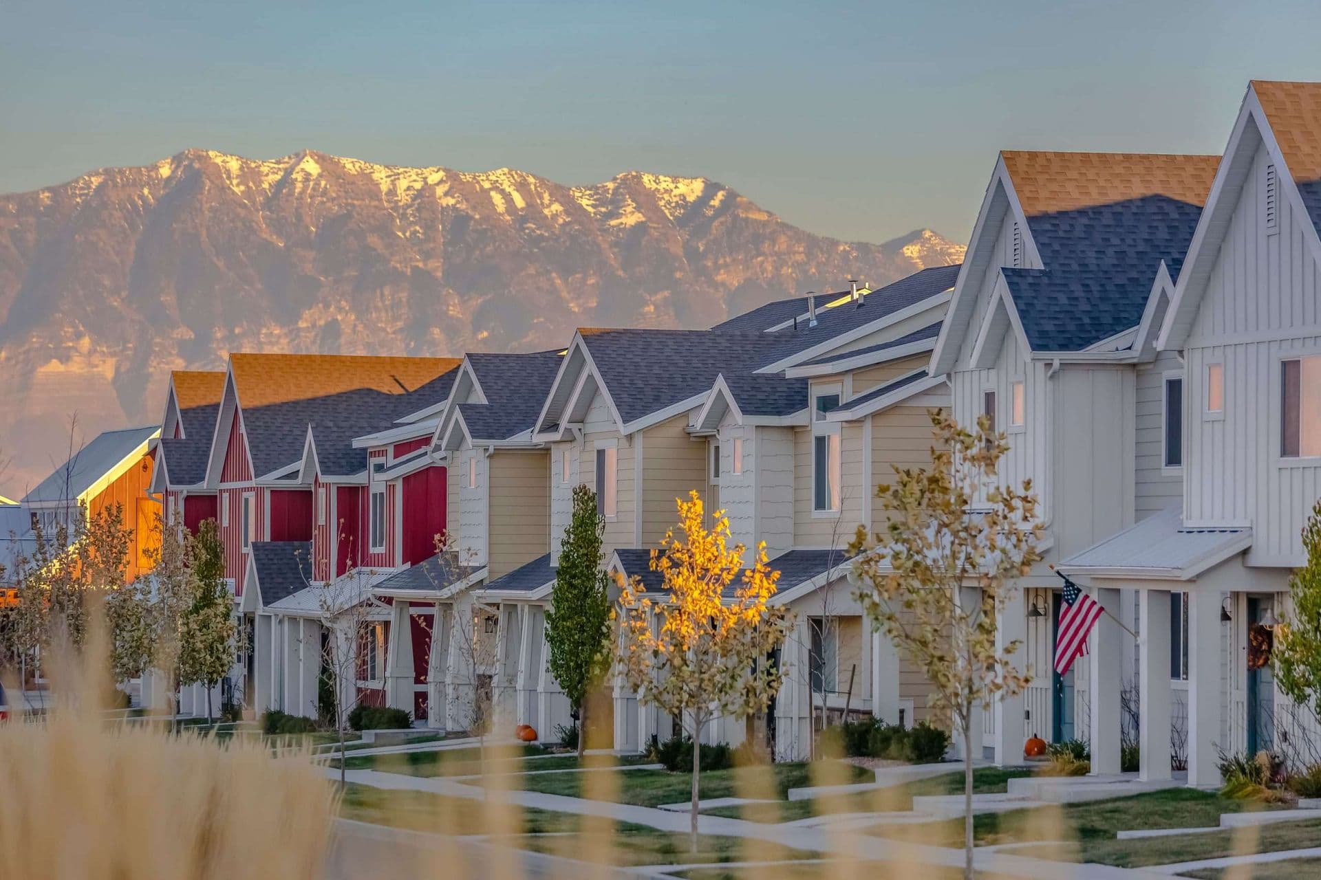 row of townhouses siding installation bluffdale